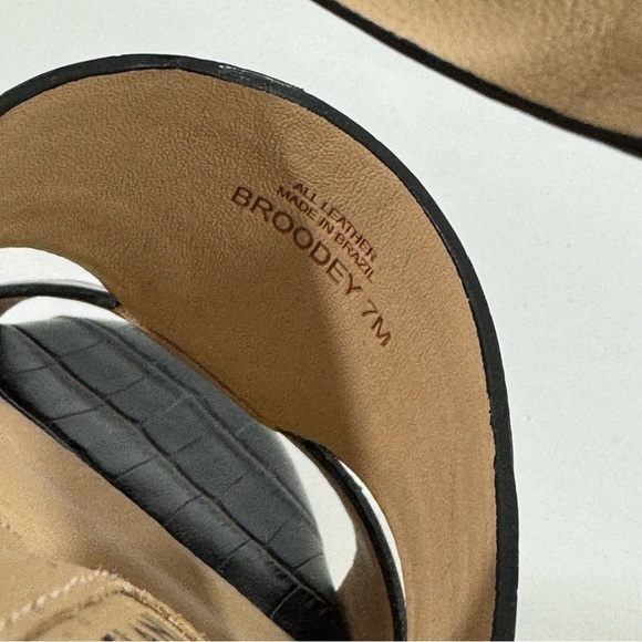 Antonio Melani Broodey Leather Embossed Heels Open Toe - Picture 7 of 7